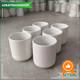 Bộ 06 ly sứ trắng Bát Tràng không quai uống trà Cafe