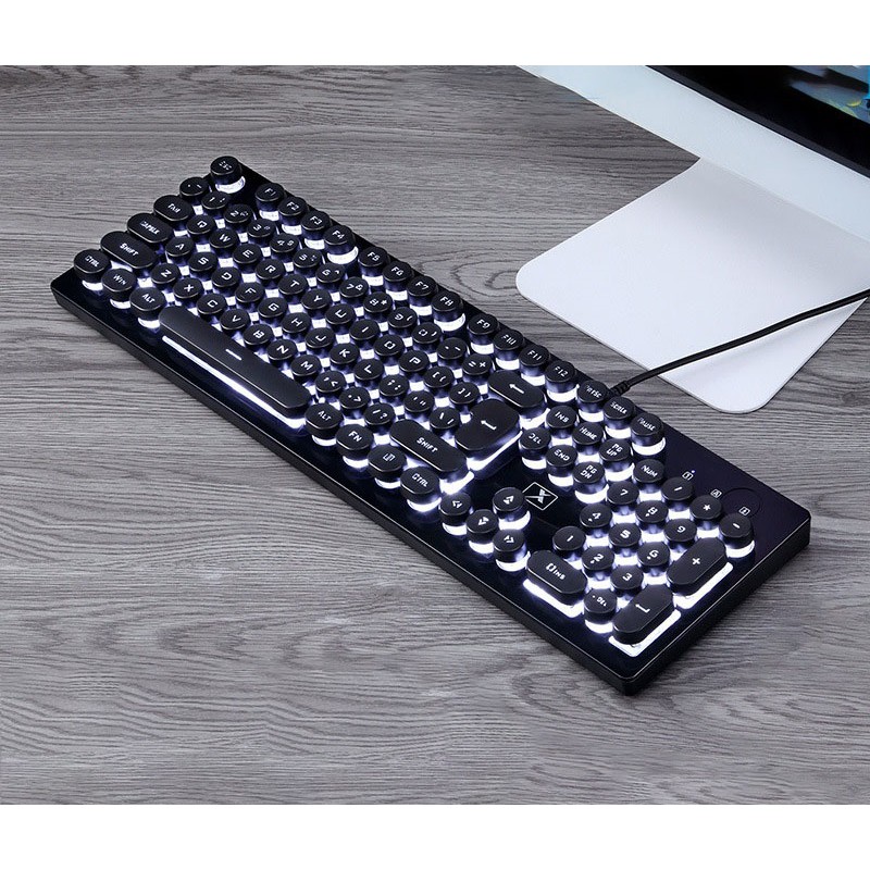 Bàn Phím Có Dây Huqu K100- Đèn Led Nhiều Màu Phím Bấm Siêu Êm .