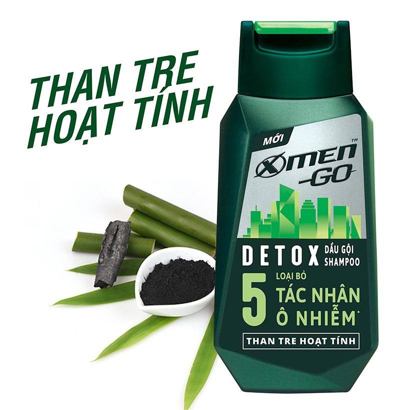 Dầu gội X-Men Go DETOX Than Tre Hoạt Tính 180G