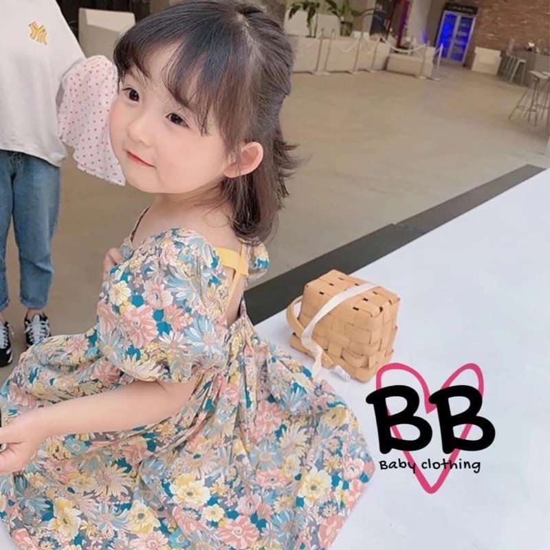Váy hoa baby doll bé gái