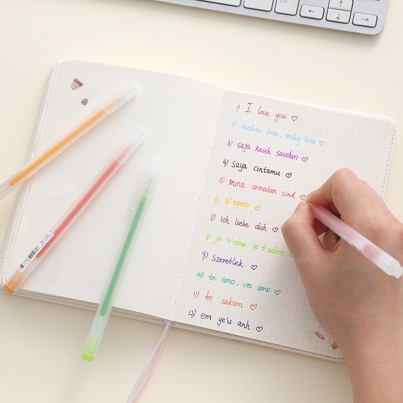 Bút mực gel RUIXIANG cỡ 0.5mm 12 màu dễ thương cho học sinh/ văn phòng