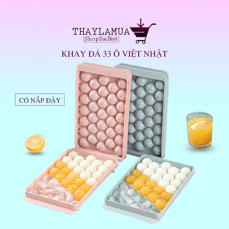 Khay đá - Khay làm thạch rau câu dạng viên tròn 33 ô (KDT33)