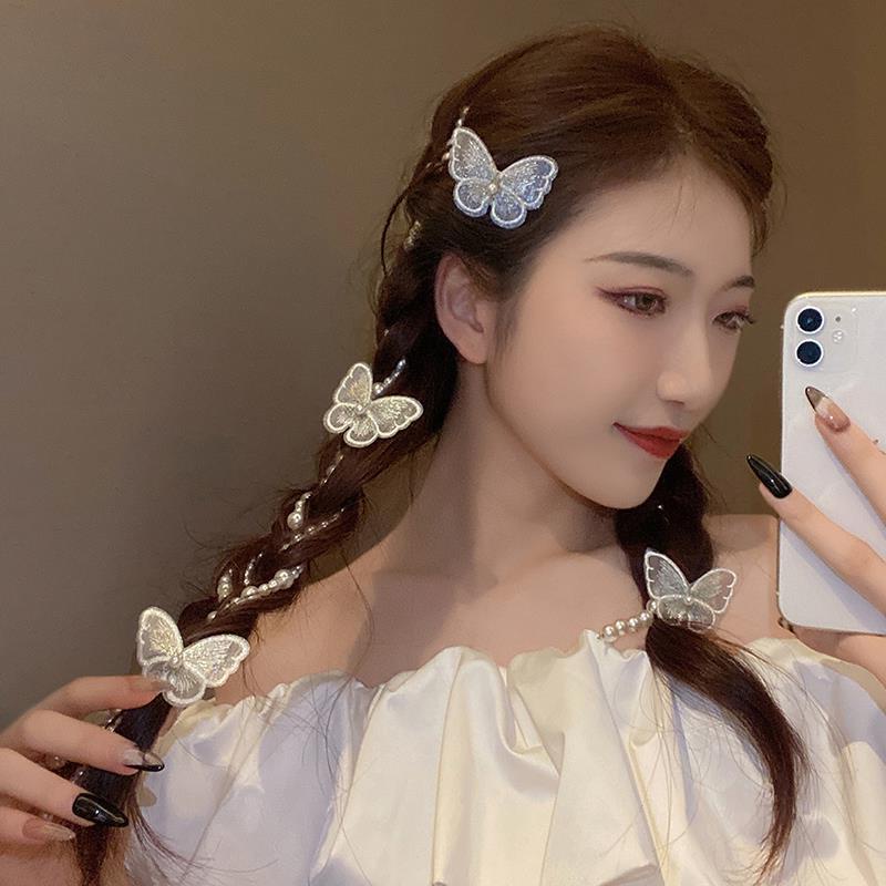 Kẹp Tóc Hình Bướm Đính Ngọc Trai Thời Trang Thanh Lịch Cho Nữ