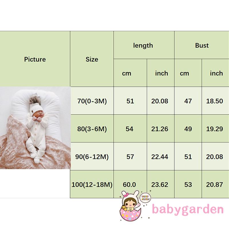 Áo Liền Quần Dệt Kim Tay Dài Cổ Tròn Màu Trơn Thời Trang Cho Bé Gái 0-18 Tháng Tuổi
