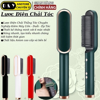Lược chải tóc kiêm máy uốn tóc, duỗi tóc 6 mức nhiệt - Lược điện tạo kiểu tóc tại nhà chuyên nghiệp, nhanh chóng