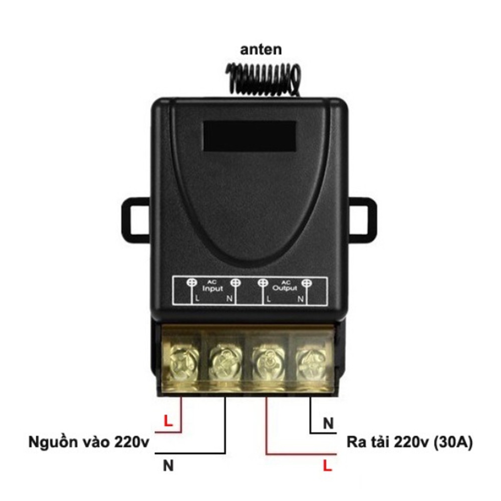 Công tắc RF 30A, 220V, 12V - 80V Bộ điều khiển từ xa công suất 3000W, RF 433 MHz học lệnh 4 chế độ.