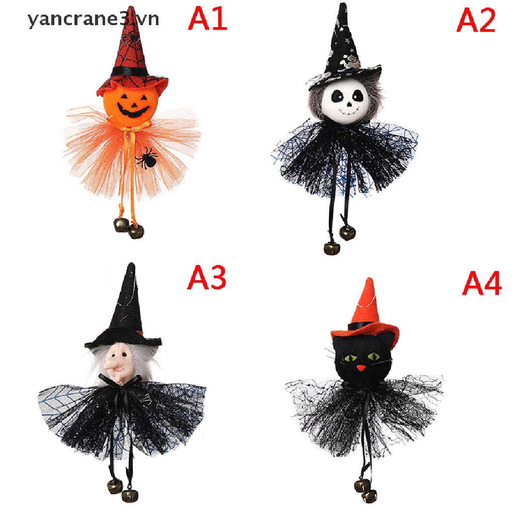 Mặt Dây Chuyền Phù Thủy Bí Ngô Đen Đáng Sợ Treo Trang Trí Halloween yancrane3.vn