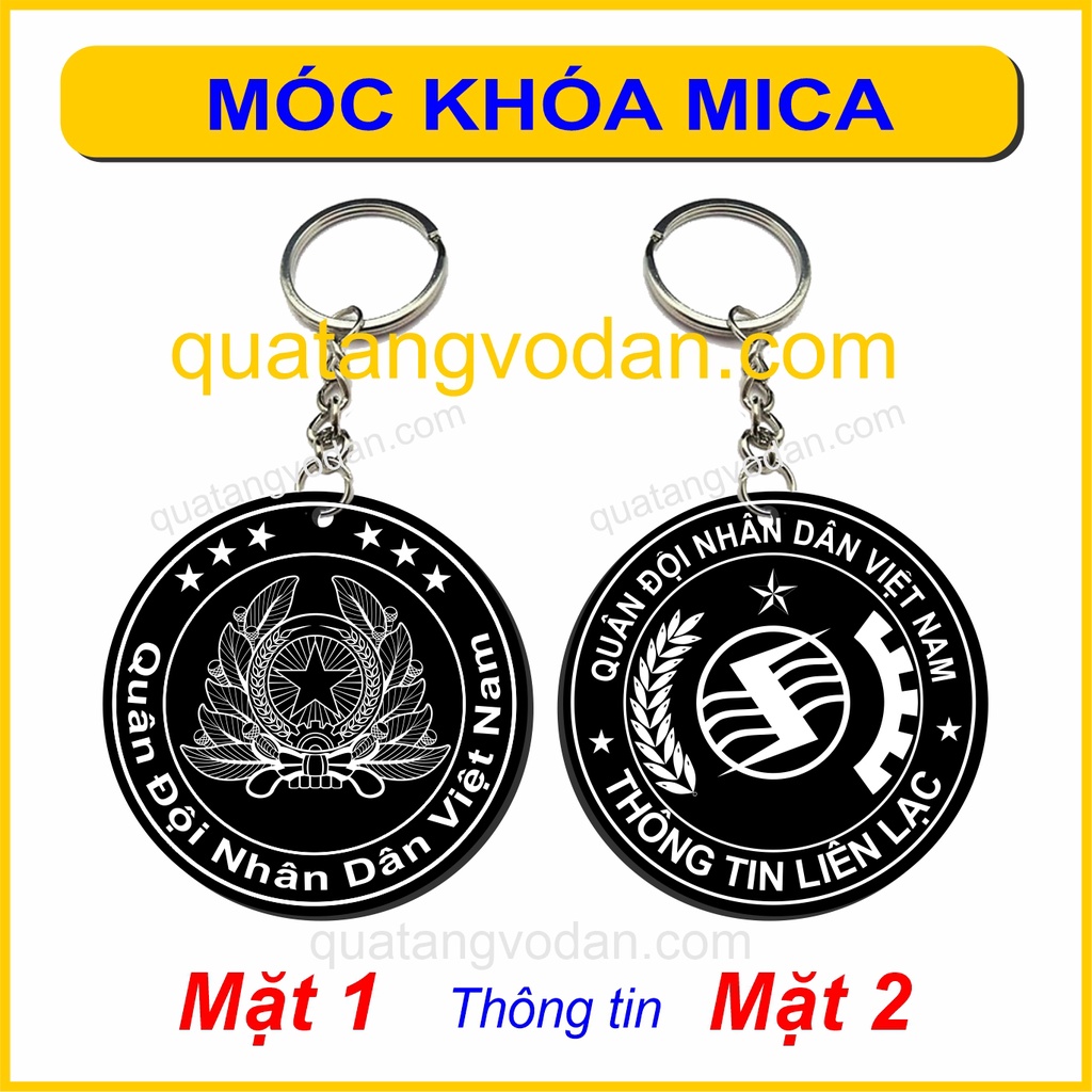 Móc khóa mica logo QĐ