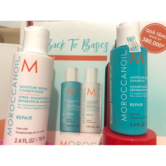 Cặp dầu gội xả PHỤC HỒI Moroccanoil Repair size 70ml