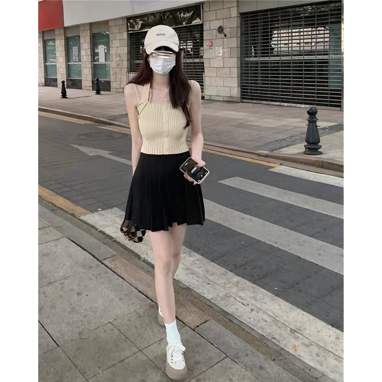 MS630 Áo kiể nữ hai dây cổ yếm đính cúc