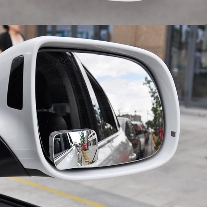Bộ 2 gương cầu lồi gắn gương chiếu hậu xoay 360 vuông xóa điểm mù cho ô tô - hàng chính hãng