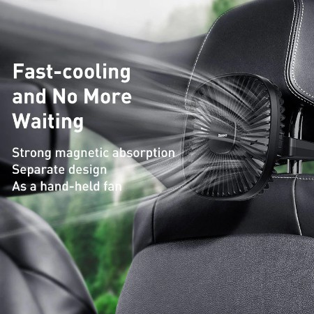 Quạt Mini Tích Điện Cầm Tay Hoặc Gắn Ghế Sau Ô Tô Baseus Natural Wind Magnetic Rear Seat Fan Dung Lượng 1000mah