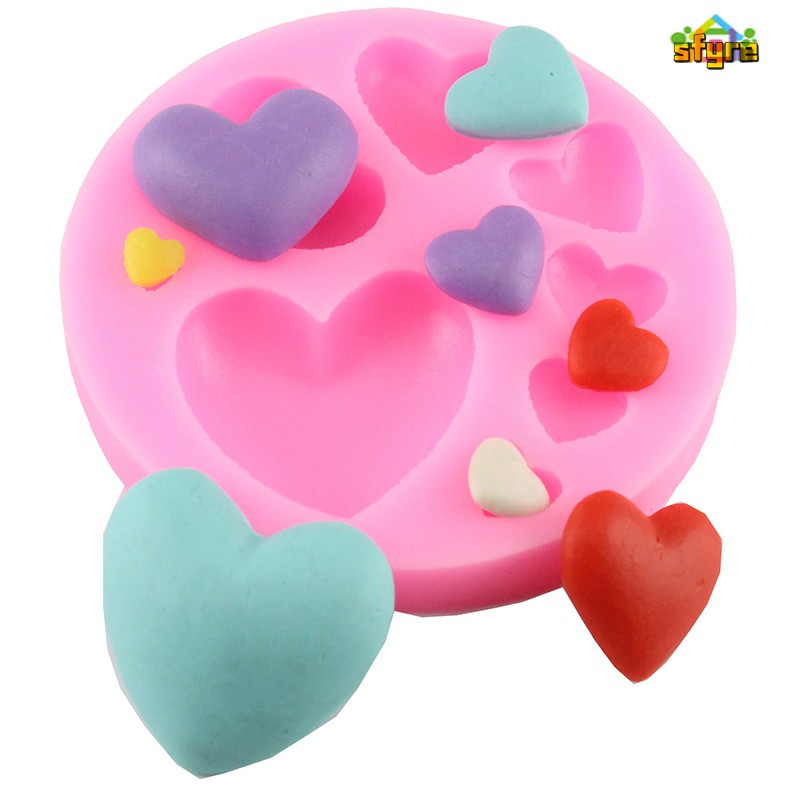 Sfyre Love Heart Shape Fondant Mold Silicone Pastry Mould Chocolate Candy Cake Decorating Baking Tool