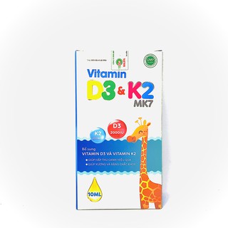 Vitamin D3 & K2 MK7 - giúp hấp thu canxi hiệu quả, giúp xương và răng chắc khỏe (10ml)
