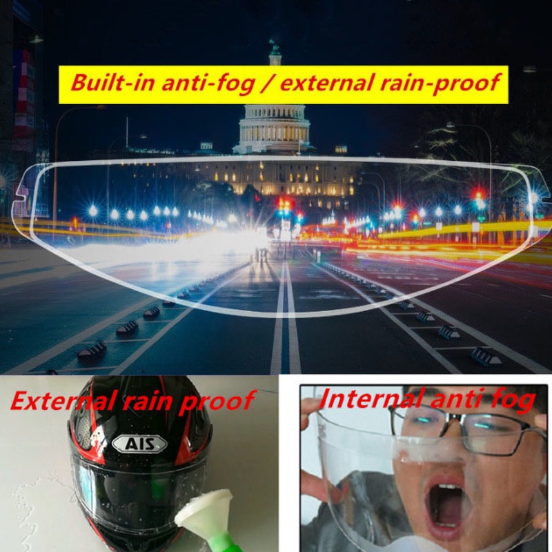 1/2 Bộ miếng dán trong suốt chống sương mù &amp; mưa cho mũ bảo hiểm xe máy kèm phụ kiện