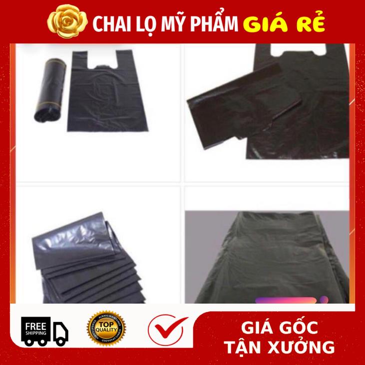 [RẺ VÔ ĐỊCH] [1kg] Túi nilong đen hai quai Pe bóng dẻo , Đen nhám , túi bọc xốp , đóng hàng , đựng rác