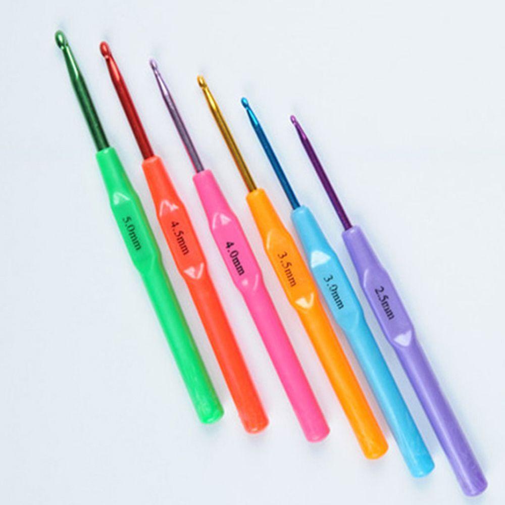 Bộ 6 Kim Móc Mềm 2.5-5mm Kèm 6 Móc Thêu