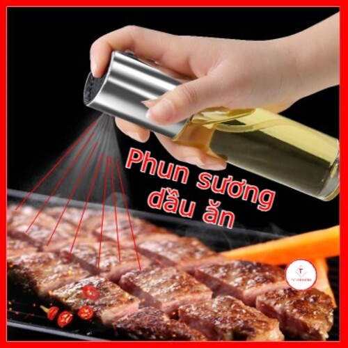 Bình xịt dầu ăn cho nồi chiên không dầu chai xịt dầu ăn bằng thủy tinh phun sương tiết kiệm dầu ăn cao cấp