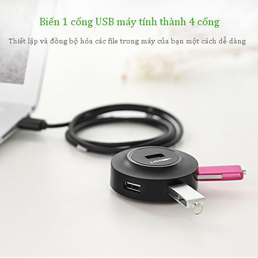 Ugreen 20277 - Bộ Chia USB 4 Cổng chuẩn USB 2.0 chính hãng - Phukienleduy