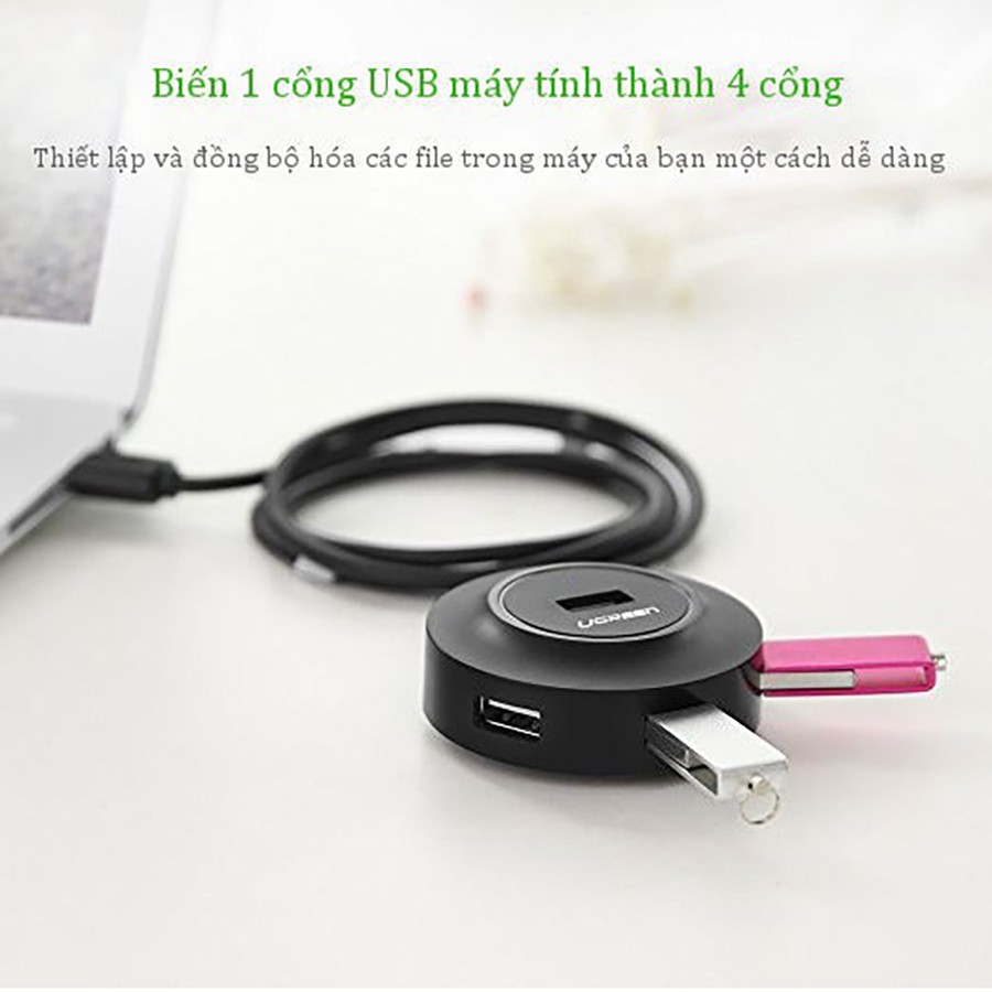 Bộ Chia USB 4 Cổng Ugreen 20277 chuẩn USB 2.0 chính hãng - Hapustore