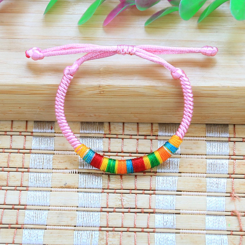 Vòng Tay EBI Chỉ Màu Ngũ Sắc Tây Tạng Bình An May Mắn Dây rút tùy chỉnh độ rộng