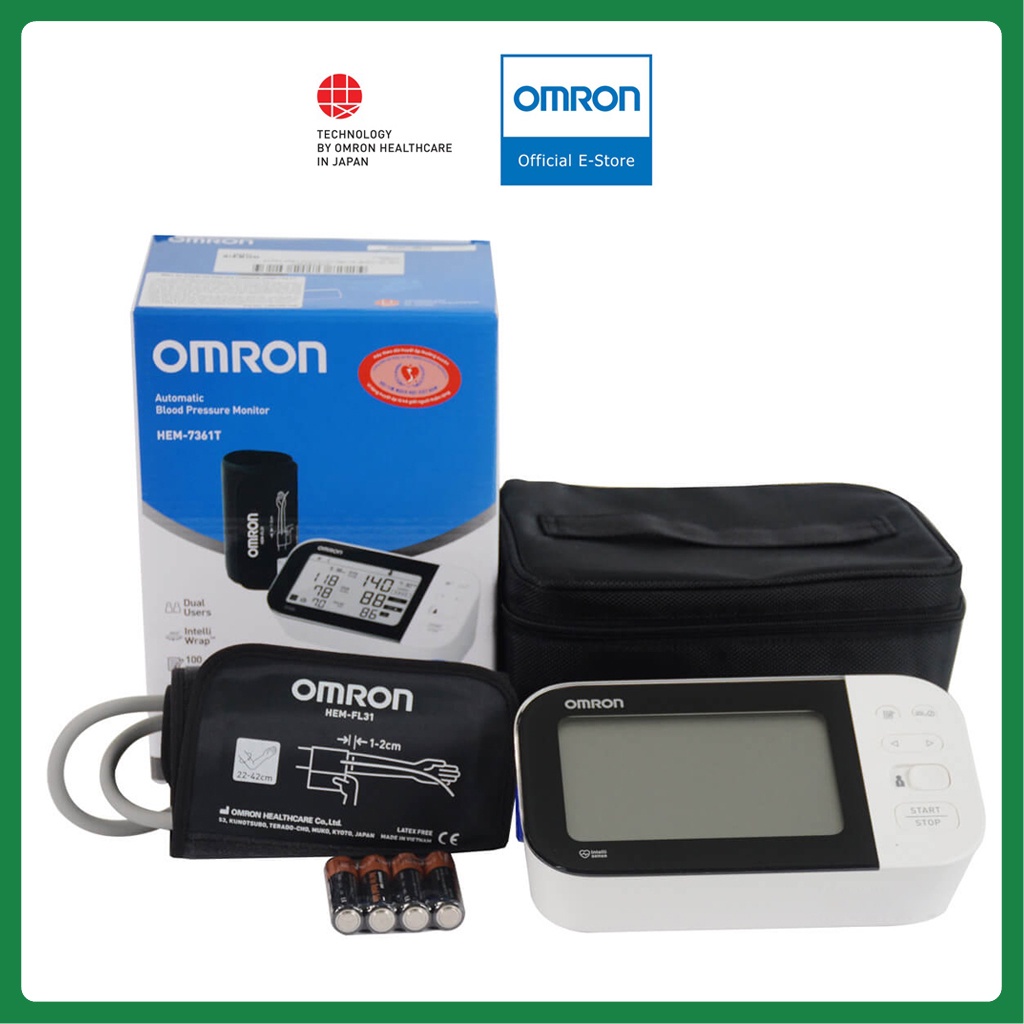 MÁY ĐO HUYẾT ÁP CẢNH BÁO ĐỘT QUỴ OMRON HEM 7361T | HÀNG CHÍNH HÃNG BẢO HÀNH 5 NĂM