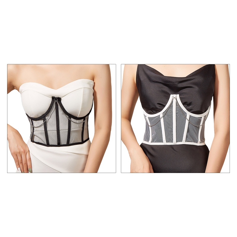 Thắt Lưng Corset Co Giãn Có Thể Điều Chỉnh Phối Dây Xích Phong Cách Punk Cá Tính