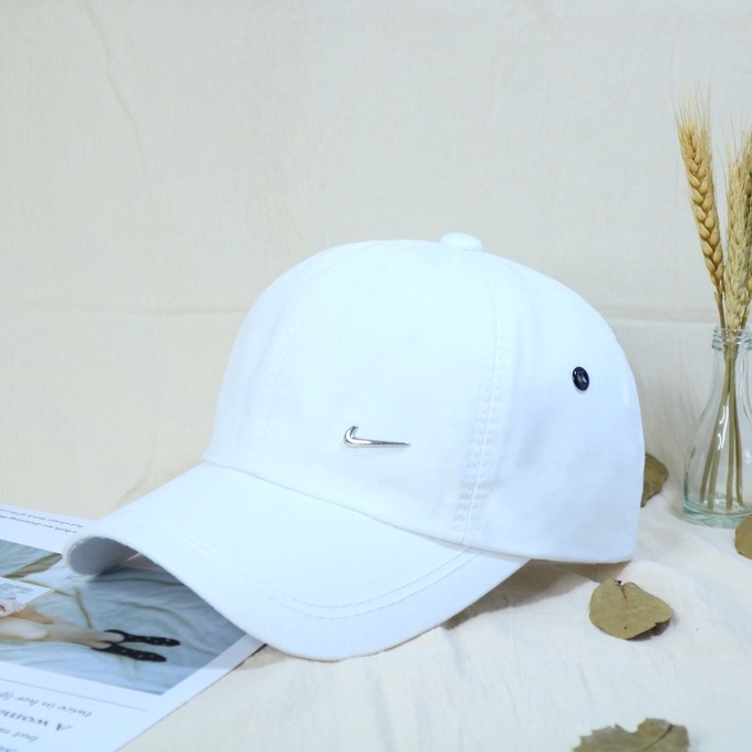 Nón kết mũ lưỡi trai nam nữ HOT màu trắng trơn thoáng mát