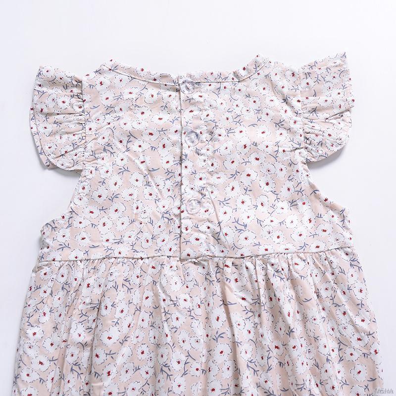 Áo liền quần tay cánh tiên họa tiết hoa xinh xắn cho bé gái 0-24 tháng