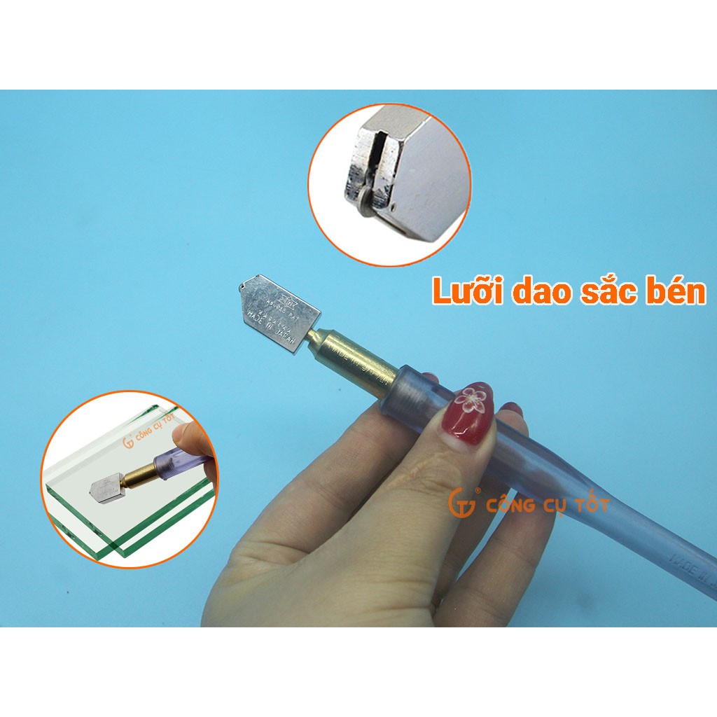 Dao cắt kính Nhật vỉ xanh NS055 kèm tra dầu