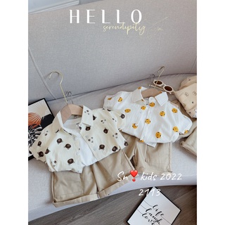 Set sơ mi mặt gấu 3ct bé trai