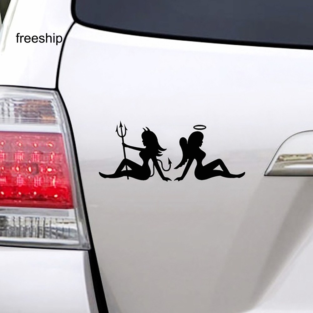 Decal dán trang trí hình thiên thần / ác quỷ cho xe hơi