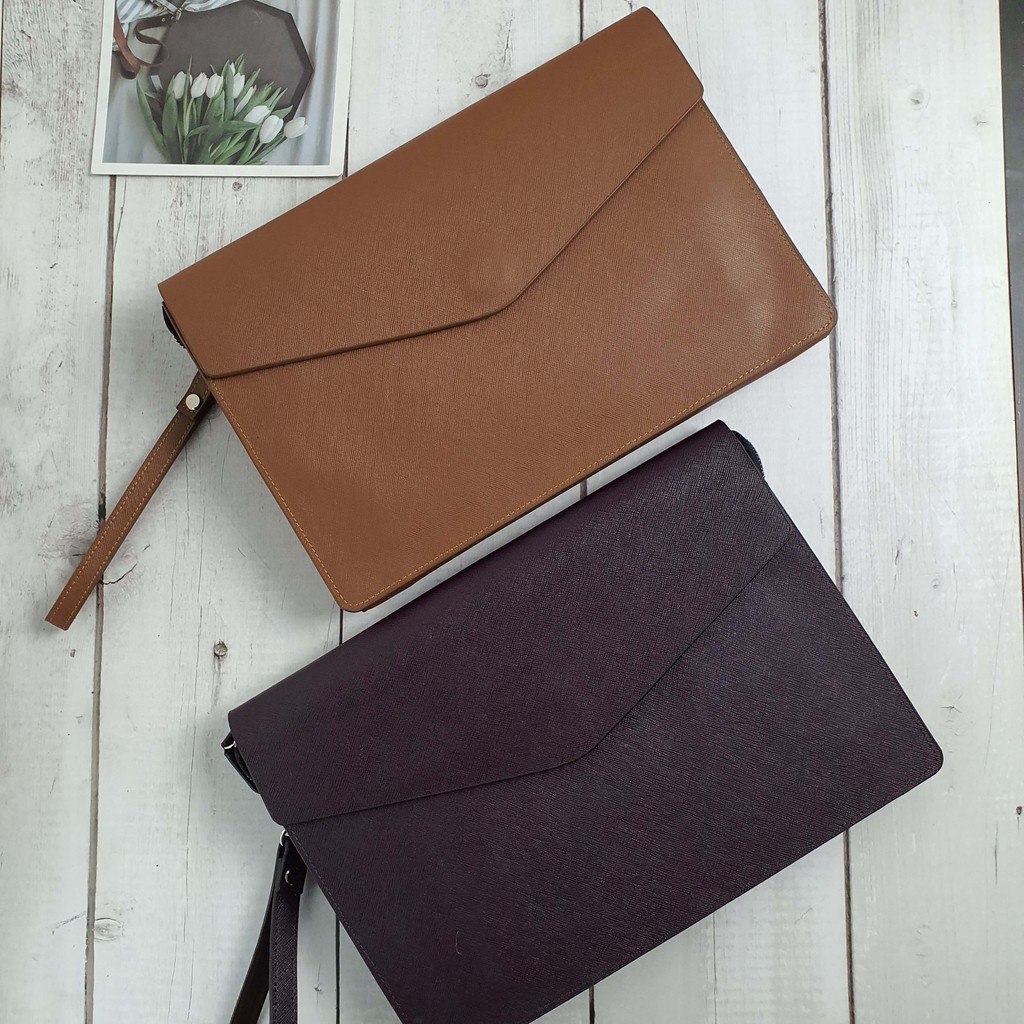 [Đồ thủ công] Clutch nam da Saffiano size A4