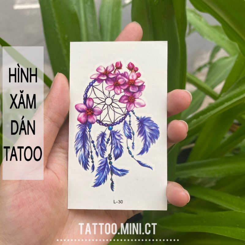 Hình xăm tatoo dreamcatcher e30.Xăm dán tatoo mini tạm thời, size &lt;10x6cm