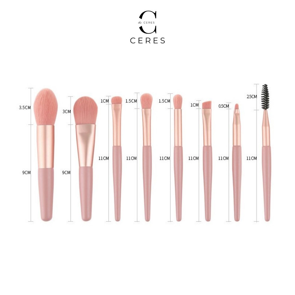 Bộ Cọ Trang Điểm 8 Cây - Makeup Cá Nhân Vintage