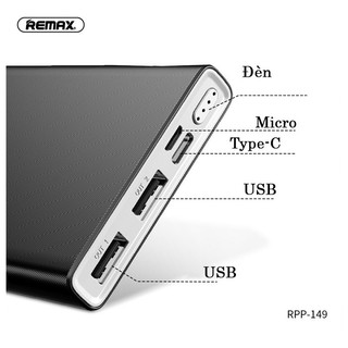Sạc dự phòng 10000mAh Remax RPP-149 Bodi Series Fast Charing 2.1A tích hợp 2 cổng USB