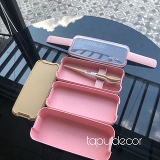 Hộp cơm lúa mạch 3 tầng tiện dụng!