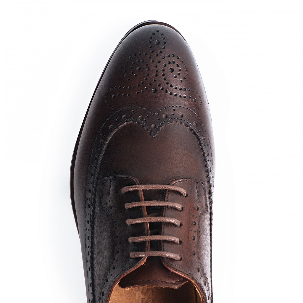 Giày Tây Cao Cấp CLASSIC BROGUES DERBY - DB18 - Da Bò Ý Lót Trong Da Bò Mộc - Thương hiệu Be Classy
