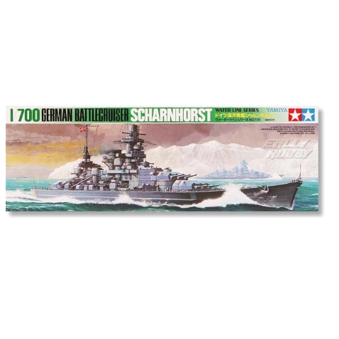 MÔ HÌNH TÀU CHIẾN 1700 SCALE German Battle Cruiser Scharnhorst 77518 Tamiya
