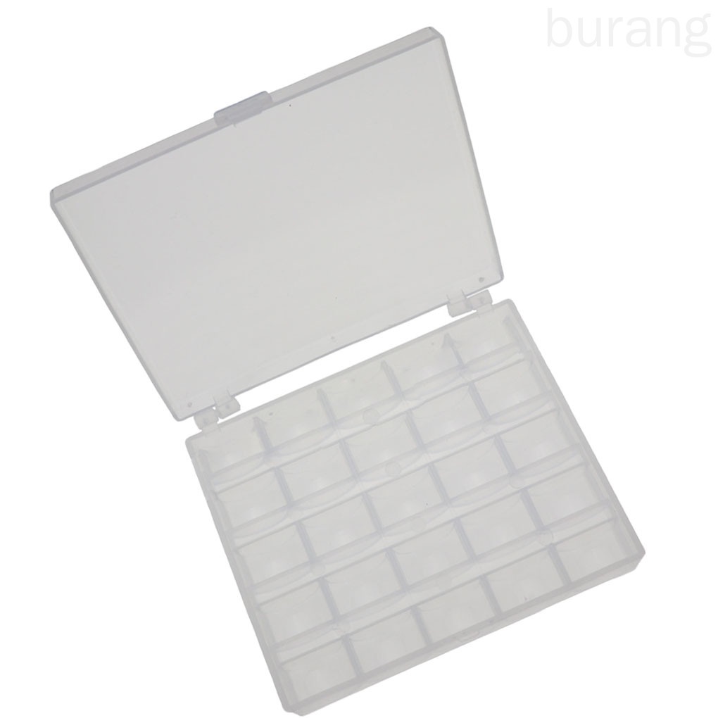 Hộp đựng ống chỉ bằng nhựa trong suốt chia 25 ngăn sắp xếp gọn gàng tiện dụng