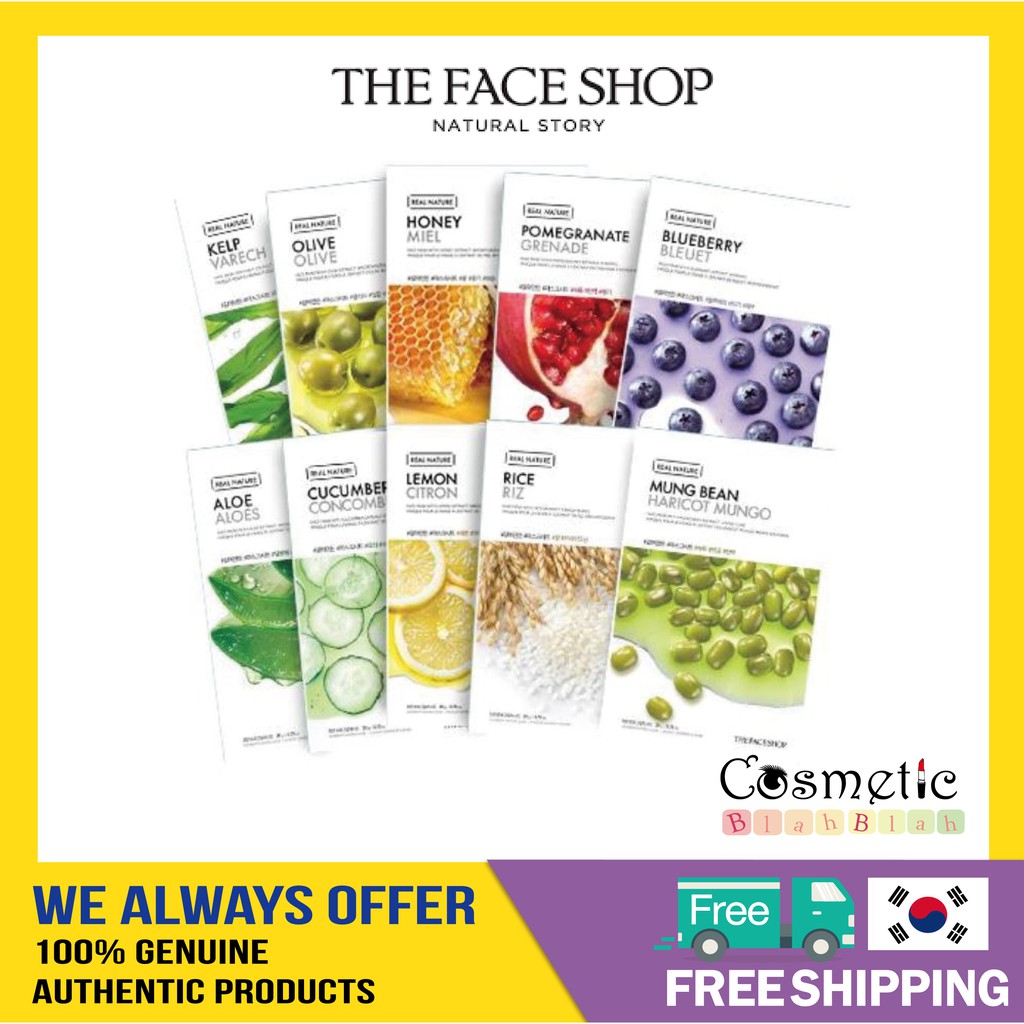 Bộ 05 mặt nạ tự nhiên THE FACE SHOP 20g chất lượng cao