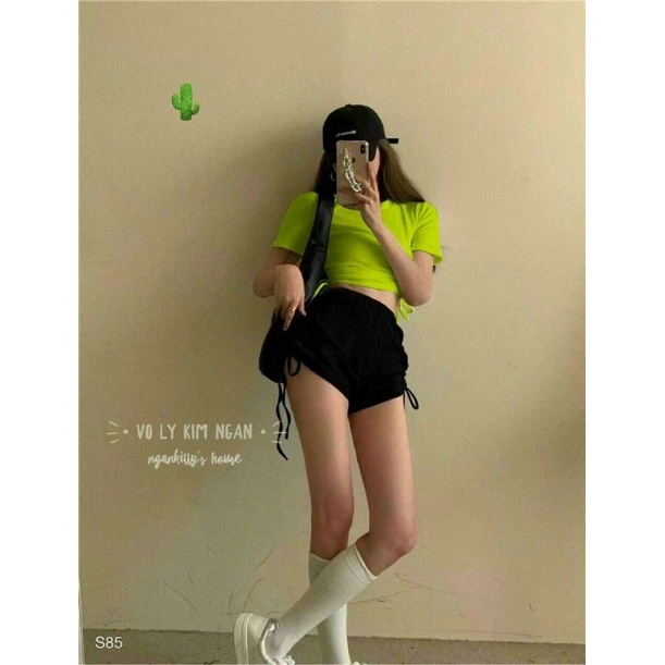 Set áo xanh nổi bạt quần rút