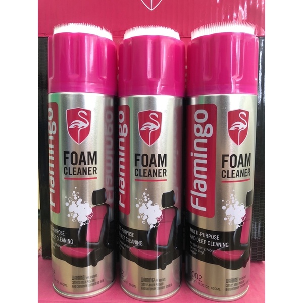 combo 3 chai xịt bọt làm sạch ghế da nội thất xe hoi flamingo 650ml