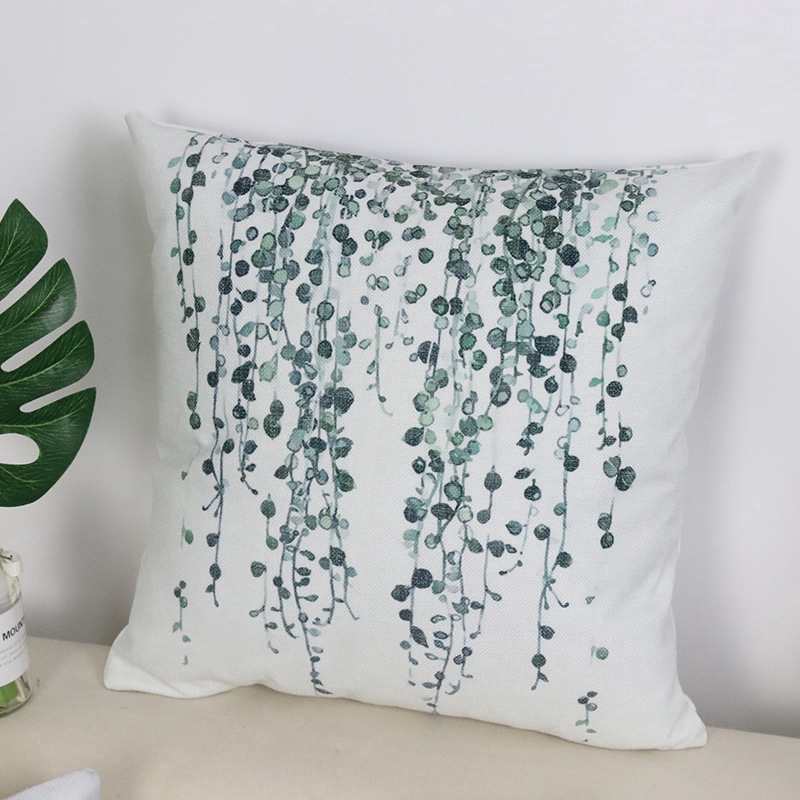 Vintage Green plant Throw Pillow Cushion Cover Car Geometric Sofa Pillowcase Linen