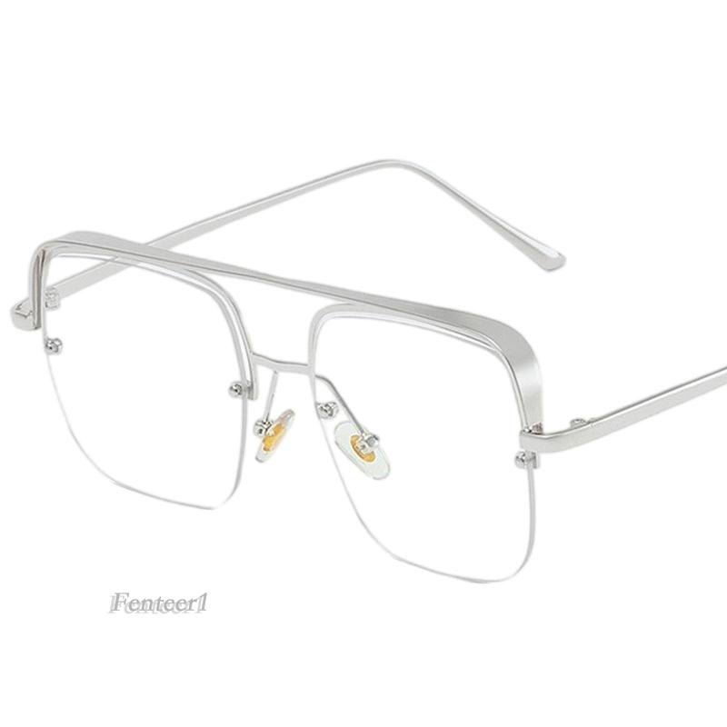 [Fenteer1] Kính Râm Nữ Oversized Gọng Kim Loại Chống Tia UV