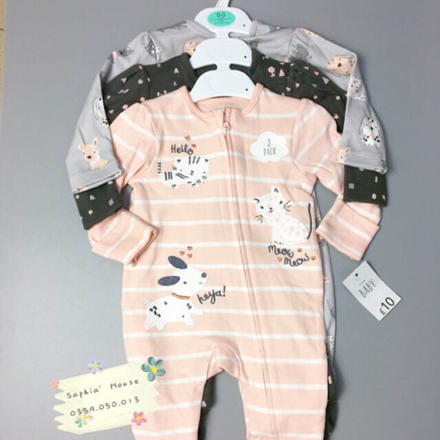 Set 3sp body sleep bé gái 6-9mth