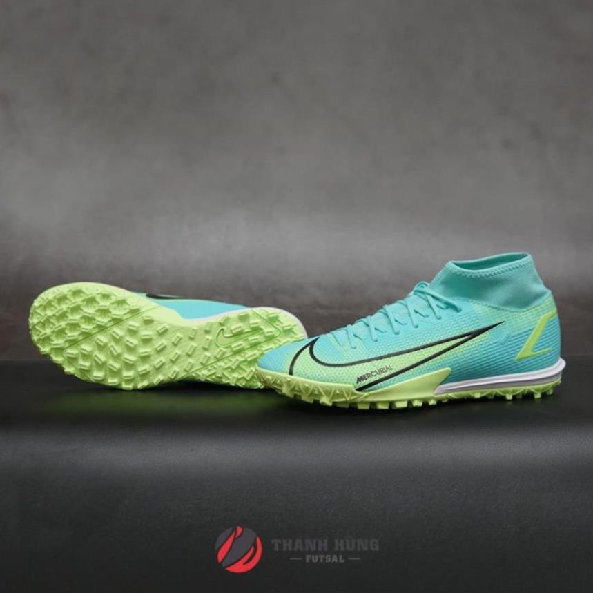 GIÀY ĐÁ BÓNG CHÍNH HÃNG NIKE MERCURIAL SUPERFLY 8 ACADEMY TF - CV053-403 - XANH NGỌC ' " . ! .✔️