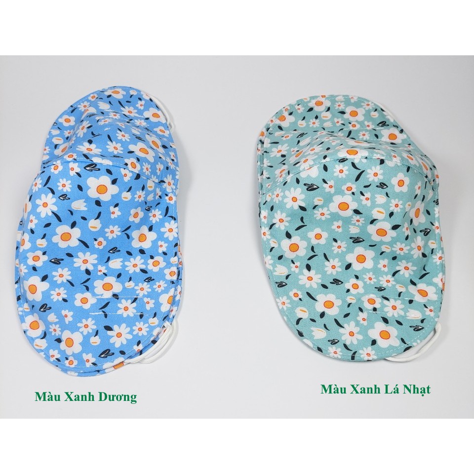 KHẨU TRANG NỮ Loại che tai bo tròn In hình hoa các loại Dày 3 lớp Chất liệu vải mềm dày Chống nắng Phòng dịch bệnh