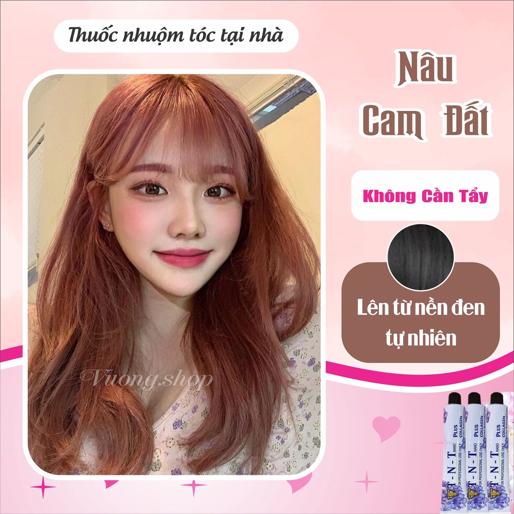 Thuốc Nhuộm Tóc Màu NÂU CAM ĐẤT Không Tẩy, nhuộm tóc tại nhà |Vuong.hair