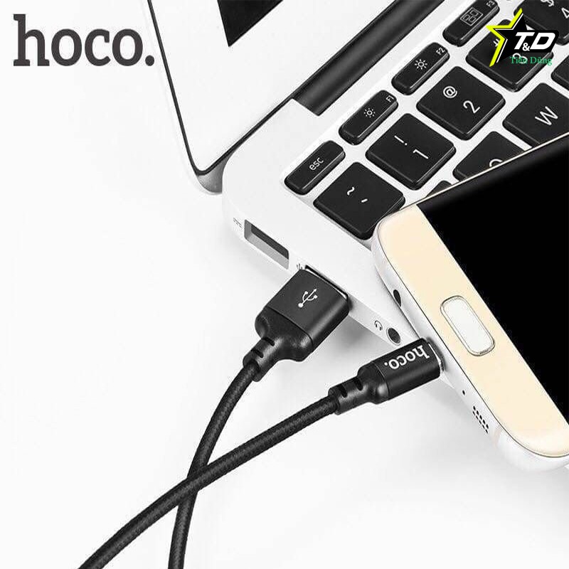 Dây sạc Hoco X14 Cho Iphone và android chống xoắn chống đất chính hãng